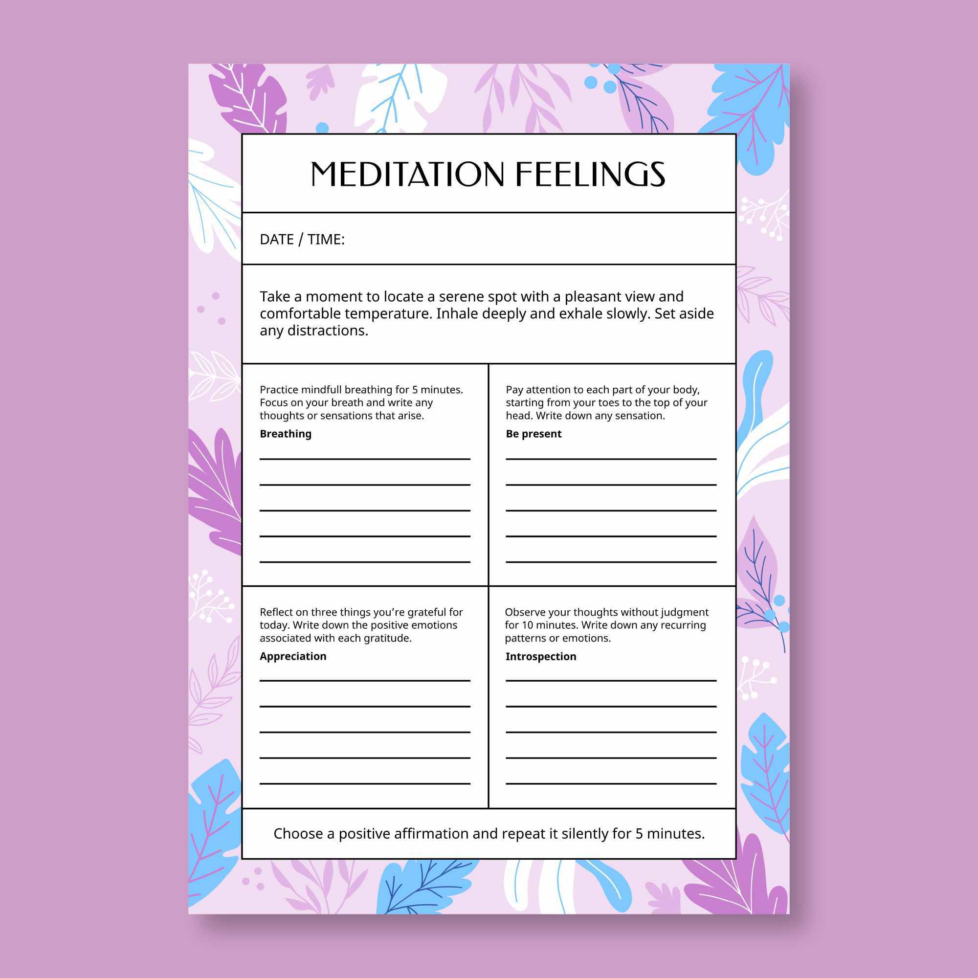 Шаблон: Дневник осознанности для отслеживания прогресса